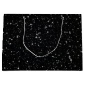 Glitter Stars2 - Silver Black Large Cadeautasje (Voorkant)