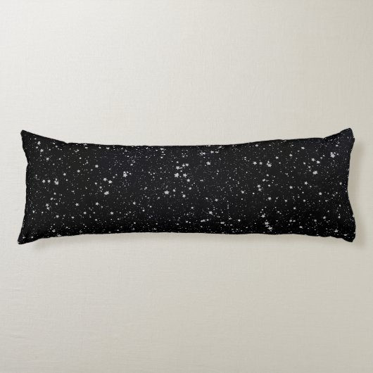 Glitter Stars2 - Silver Black Lichaamskussen (Voorkant)