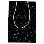 Glitter Stars2 - Silver Black Medium Cadeauzakje (Achterkant)