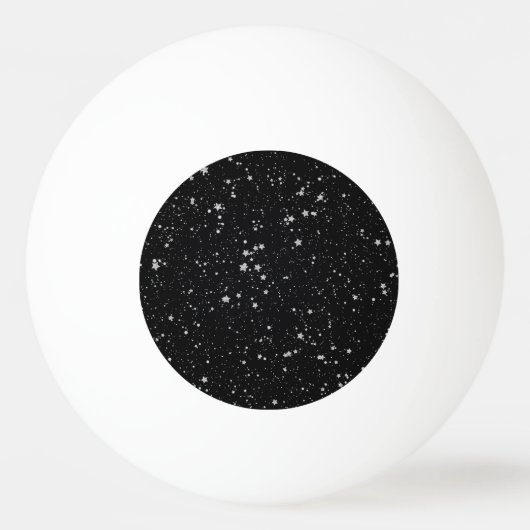 Glitter Stars2 - Silver Black Pingpongbal (Voorkant)
