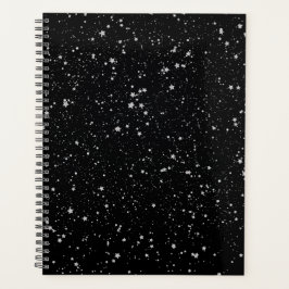 Glitter Stars2 - Silver Black Planner