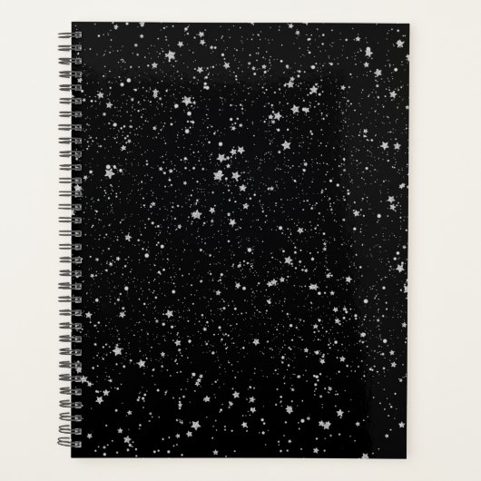 Glitter Stars2 - Silver Black Planner (Voorkant)