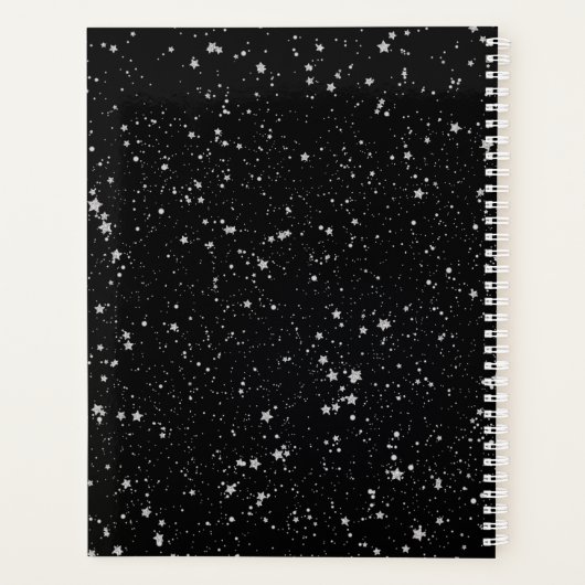 Glitter Stars2 - Silver Black Planner (Achterkant)