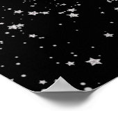 Glitter Stars2 - Silver Black Poster (Hoek)