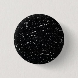 Glitter Stars2 - Silver Black Ronde Button 3,2 Cm