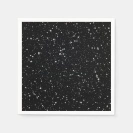 Glitter Stars2 - Silver Black Servetten