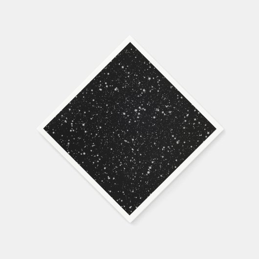 Glitter Stars2 - Silver Black Servetten (Hoek)