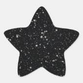 Glitter Stars2 - Silver Black Ster Sticker (Voorkant)