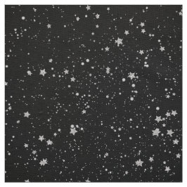 Glitter Stars2 - Silver Black Stof