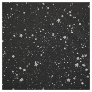 Glitter Stars2 - Silver Black Stof