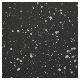 Glitter Stars2 - Silver Black Stof