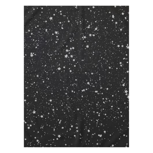Glitter Stars2 - Silver Black Tafelkleed (Voorkant)