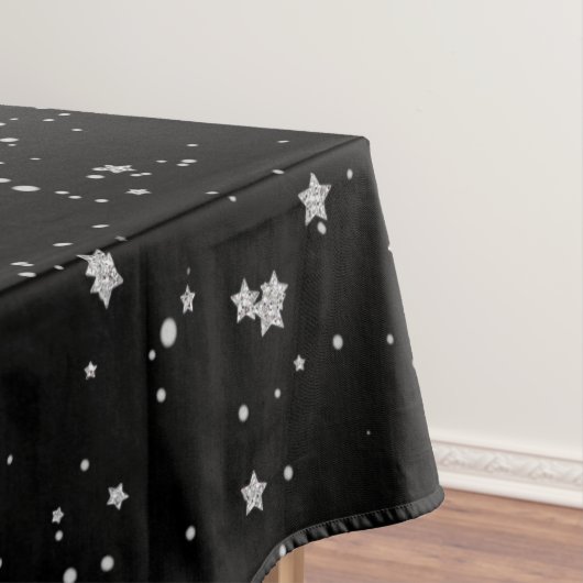 Glitter Stars2 - Silver Black Tafelkleed (Voorbeeld)