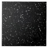 Glitter Stars2 - Silver Black Tegeltje (Voorkant)