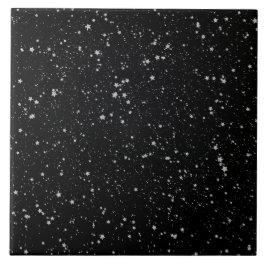 Glitter Stars2 - Silver Black Tegeltje