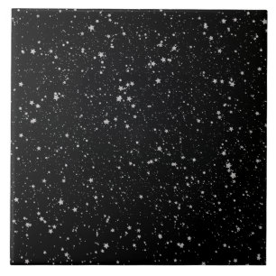 Glitter Stars2 - Silver Black Tegeltje