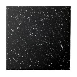 Glitter Stars2 - Silver Black Tegeltje