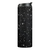 Glitter Stars2 - Silver Black Thermosbeker (Gedraaid links)