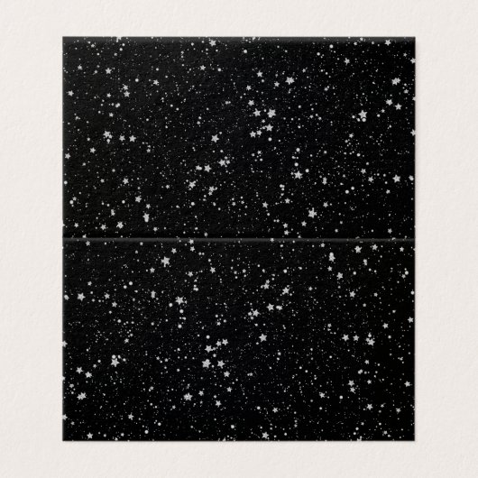 Glitter Stars2 - Silver Black Visitekaartje (Buitenkant ongevouwen)