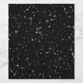 Glitter Stars2 - Silver Black Wijn Etiket (Enkel label)
