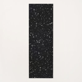 Glitter Stars2 - Silver Black Yogamat