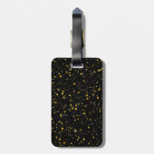 Glitter Stars3 - Gold Black Bagagelabel (Achterkant verticaal)