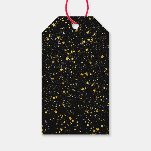 Glitter Stars3 - Gold Black Cadeaulabel (Achterkant)