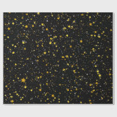 Glitter Stars3 - Gold Black Cadeaupapier (Vlak)