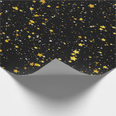 Glitter Stars3 - Gold Black Cadeaupapier (Hoek)