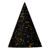 Glitter Stars3 - Gold Black Feesthoedjes (Voorkant)