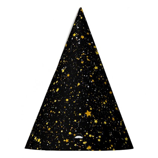 Glitter Stars3 - Gold Black Feesthoedjes (Links)