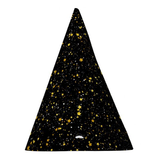 Glitter Stars3 - Gold Black Feesthoedjes (Rechts)