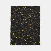 Glitter Stars3 - Gold Black Fleece Deken (Voorkant)