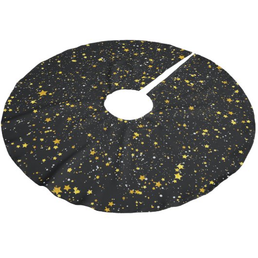 Glitter Stars3 - Gold Black Kerstboom Rok (Gekanteld)