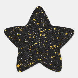 Glitter Stars3 - Gold Black Ster Sticker