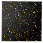 Glitter Stars3 - Gold Black Tegeltje (Voorkant)