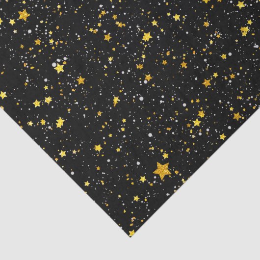 Glitter Stars3 - Gold Black Tissuepapier (Detail)