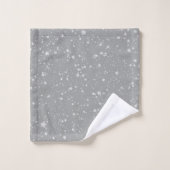 Glitter Stars4 - Zilver Bad Handdoek (Wasdoekje)