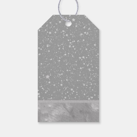 Glitter Stars4 - Zilver Cadeaulabel (Achterkant)