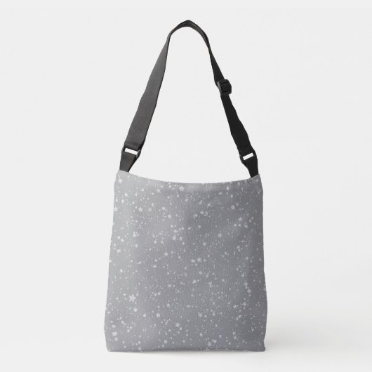 Glitter Stars4 - Zilver Crossbody Tas (Voorkant)