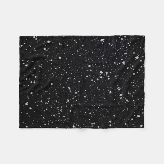 Glitter Stars4 - Zilver Fleece Deken (Voorkant (Horizontaal))