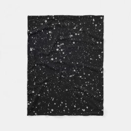 Glitter Stars4 - Zilver Fleece Deken