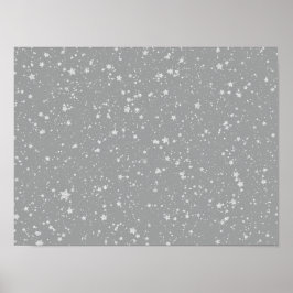 Glitter Stars4 - Zilver Poster