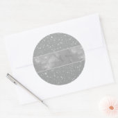 Glitter Stars4 - Zilver Ronde Sticker (Envelop)