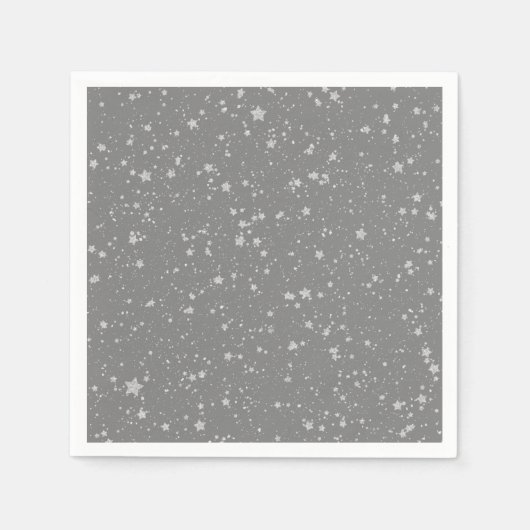 Glitter Stars4 - Zilver Servetten (Voorkant)