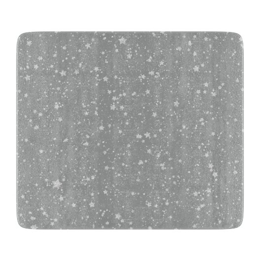Glitter Stars4 - Zilver Snijplank (Voorkant)