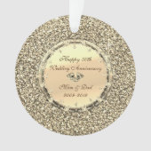 Glitter Stars Diamonds 50th Wedding Jubileum Ornament (voorkant)