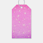 Glitter Stars Girly Pink Blush Glitter Kerstmis Cadeaulabel (Achterkant)