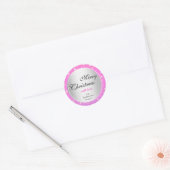 Glitter Stars Girly Pink Blush Glitter Kerstmis Ronde Sticker (Envelop)