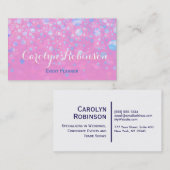 Glitter Stars in Roze en Blauw Visitekaartje (Voorkant / Achterkant)